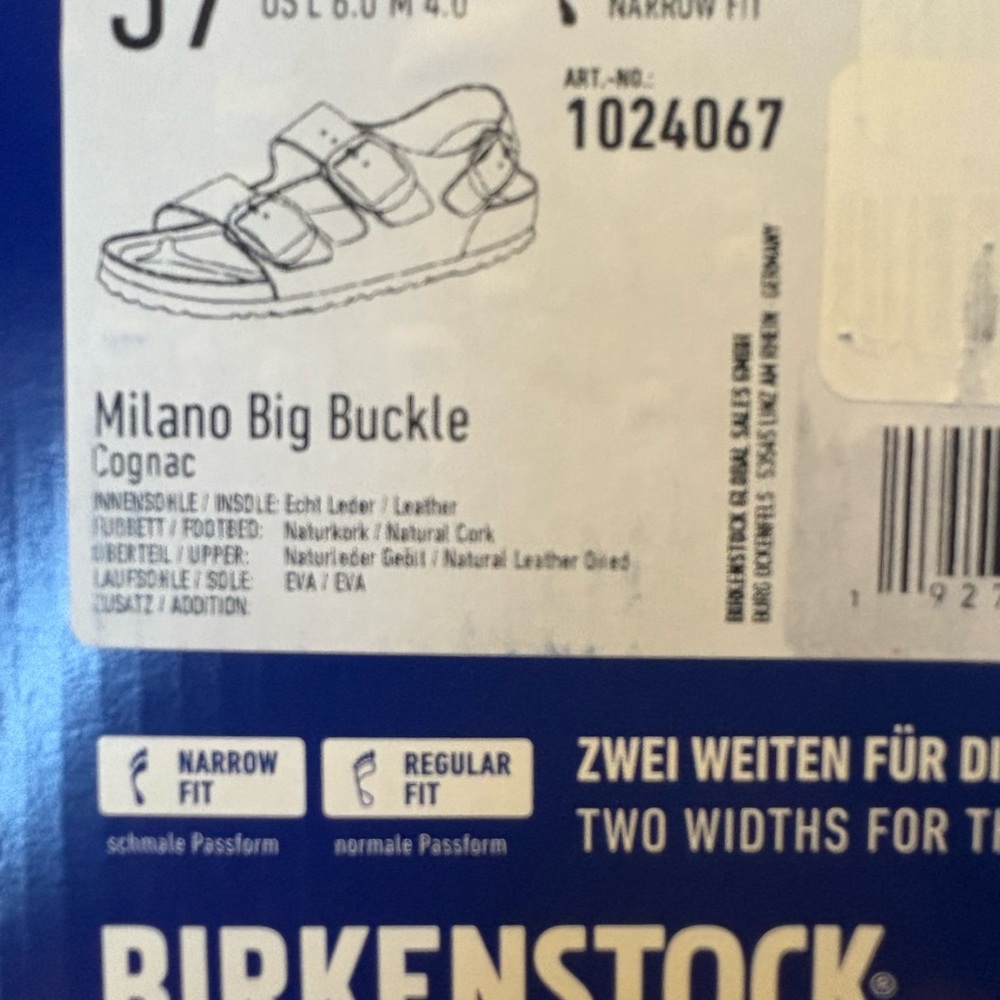 Birkenstock Milano Big Buckle Womens Sandals with Gold Buckles size 37 NIB - Picture 7 of 7